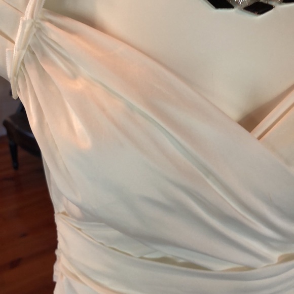 BCBGMAXAZRIA White puff sleeve v neck tie in back dress shirt women’s si… - Picture 13 of 16